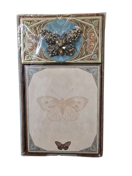 Punch Studio Other - Butterfly-Themed Notepad With Decorative Jewel Embellished Cover By Punch Studio
